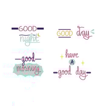 Set Of Greeting Hand Lettering vector