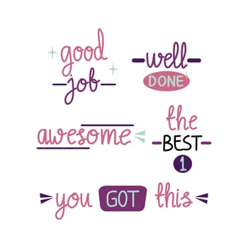 Set Of Compliment Hand Lettering vector
