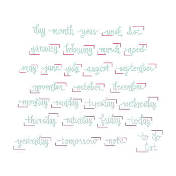 Set Of Lettering For Calendar vector