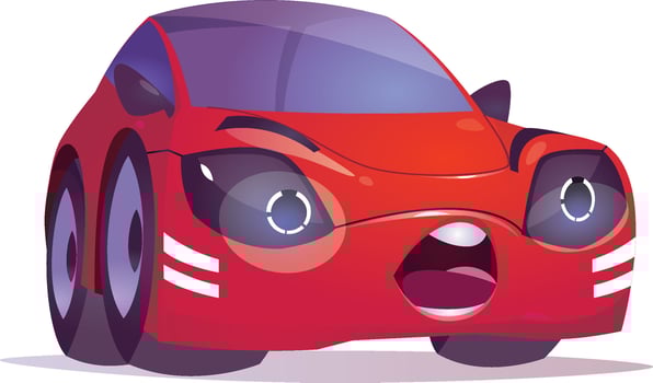 red cartoon car vector