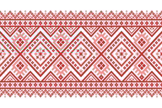Red traditional ethnic pattern paisley flower Ikat background abstract Aztec African Indonesian Indian seamless pattern for fabric print cloth dress carpet curtains and sarong vector