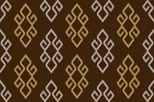 Nature vintages cross stitch traditional ethnic pattern paisley flower Ikat background abstract Aztec African Indonesian Indian seamless pattern for fabric print cloth dress carpet curtains and sarong vector