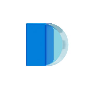 Blue Glass style 3d letter D png