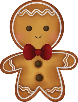 Watercolor Illustration of Cute Christmas gingerbread character vector