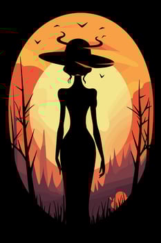 Halloween Flat Vector Illustration Greeting Card Design