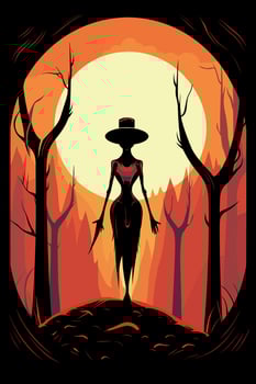 Halloween Flat Vector Illustration Greeting Card Design