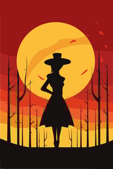 Halloween Flat Vector Illustration Greeting Card Design