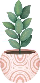 comic potted plant vector illustration