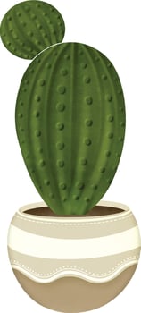 comic potted plant vector illustration