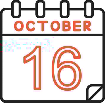 16 October Vector Icon