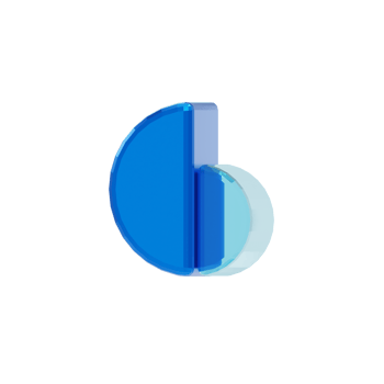 Blue Glass style 3d number six png