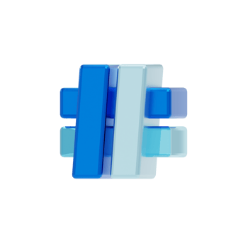 Blue Glass style 3d Sign hash tag png