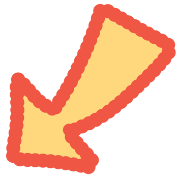 hand drawn colorful cute arrow element png