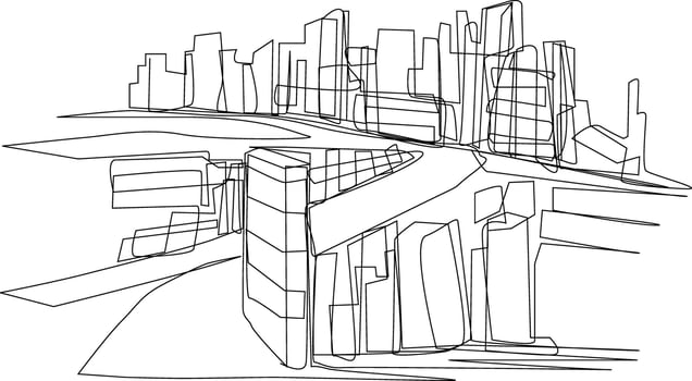 illustration of a office buildings vector