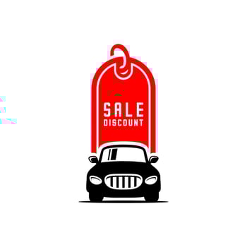 vector car logo with white background, selling and renting cars vector