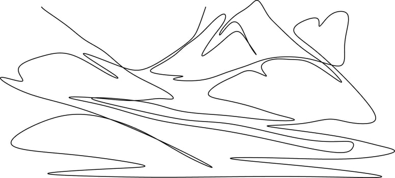 The illustrations and clipart. hand-drawn illustration of a mountain and trees vector