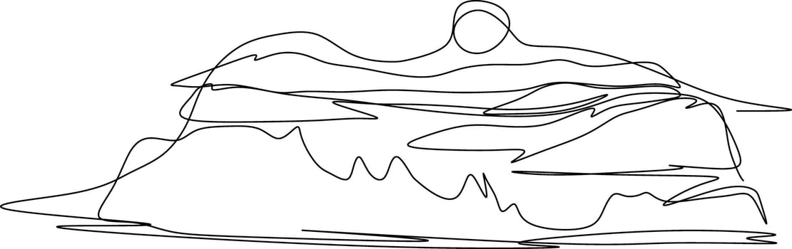 The illustrations and clipart. hand-drawn illustration of a mountain and trees vector