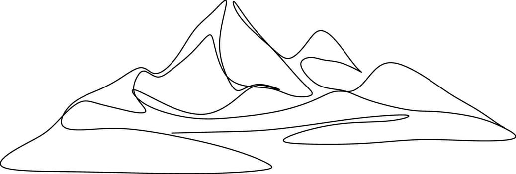 The illustrations and clipart. hand-drawn illustration of a mountain and trees vector
