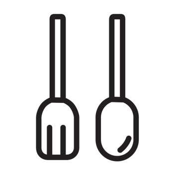 spoon and fork line icon illustration png