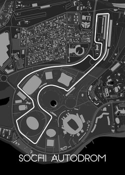 Sochi Autodrom Race Car Map vector