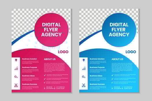 A4 Corporate free flyer template, pamphlet, 2 pages marketing flyer, annual report, business brochure template design vector
