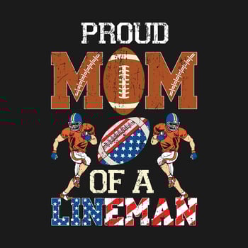 funny gift Vintage Proud Mom Of Offensive Lineman Football Player T-Shirt design vector