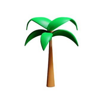 banana tree 3d rendering icon illustration png