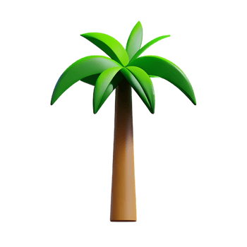 banana tree 3d rendering icon illustration png