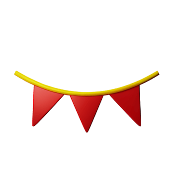 bunting 3d rendering icon illustration png