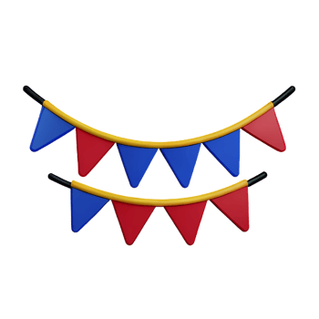 bunting 3d rendering icon illustration png