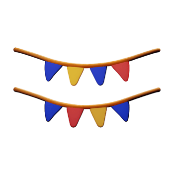 bunting 3d rendering icon illustration png