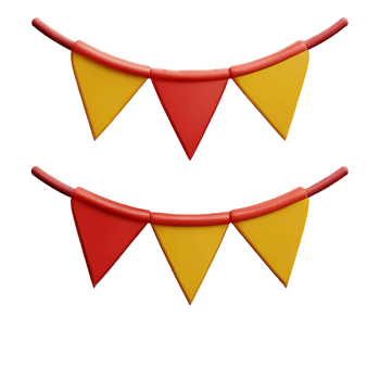 bunting 3d rendering icon illustration png
