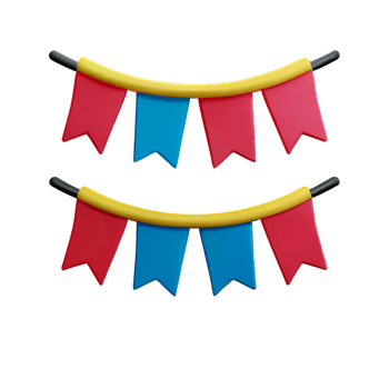 bunting 3d rendering icon illustration png