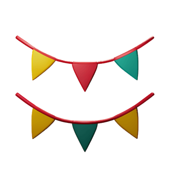 bunting 3d rendering icon illustration png