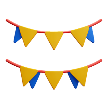 bunting 3d rendering icon illustration png