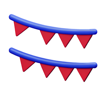 bunting 3d rendering icon illustration png