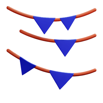 bunting 3d rendering icon illustration png