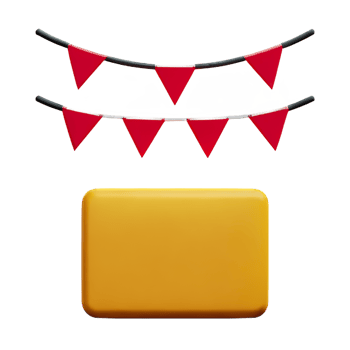 bunting 3d rendering icon illustration png