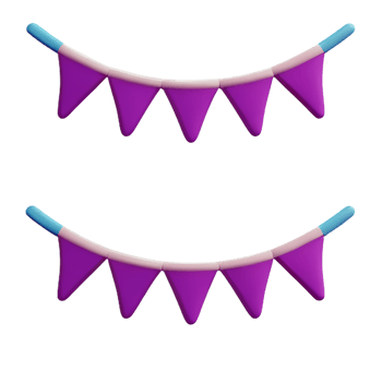 bunting 3d rendering icon illustration png
