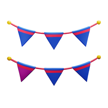bunting 3d rendering icon illustration png