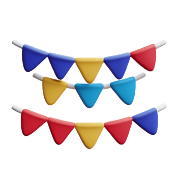 bunting 3d rendering icon illustration png