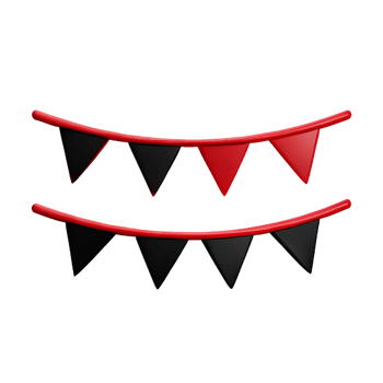 bunting 3d rendering icon illustration png