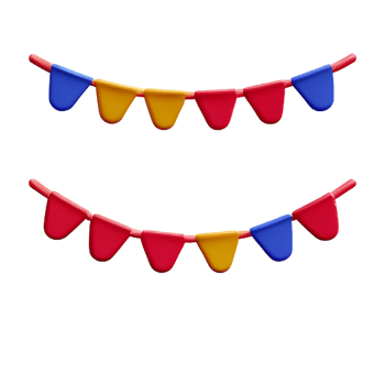 bunting 3d rendering icon illustration png