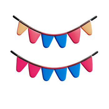 bunting 3d rendering icon illustration png