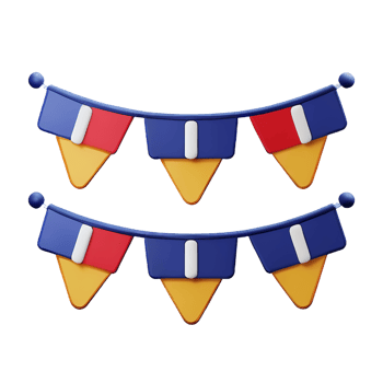 bunting 3d rendering icon illustration png
