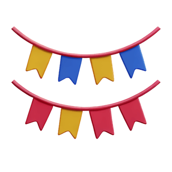 bunting 3d rendering icon illustration png