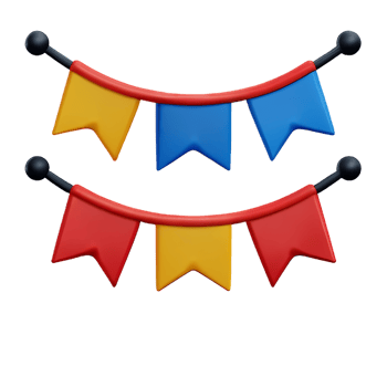 bunting 3d rendering icon illustration png