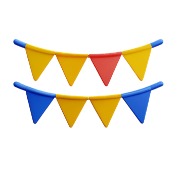 bunting 3d rendering icon illustration png