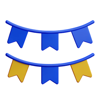 bunting 3d rendering icon illustration png