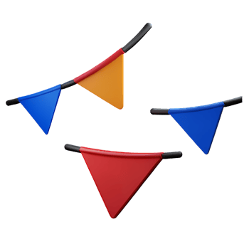 bunting 3d rendering icon illustration png